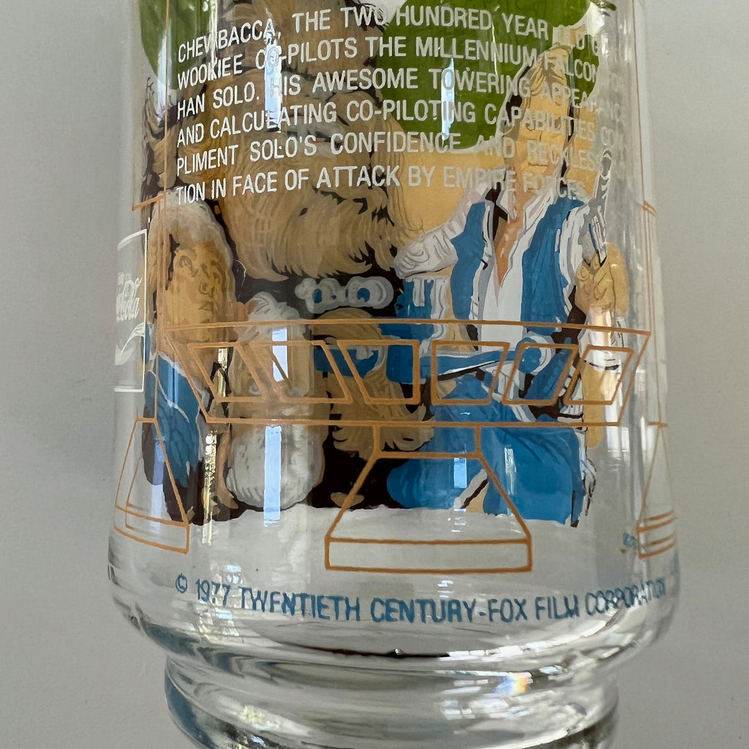 Vintage Burger King Coca Cola Star Wars Chewbacca Collectible Drinking Glass