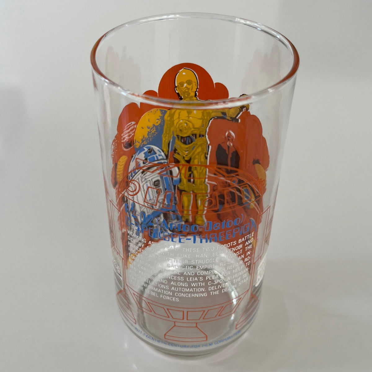 Vintage 1977 Burger King Star Wars R2-D2 C-3P0 Collectible Drinking Glass