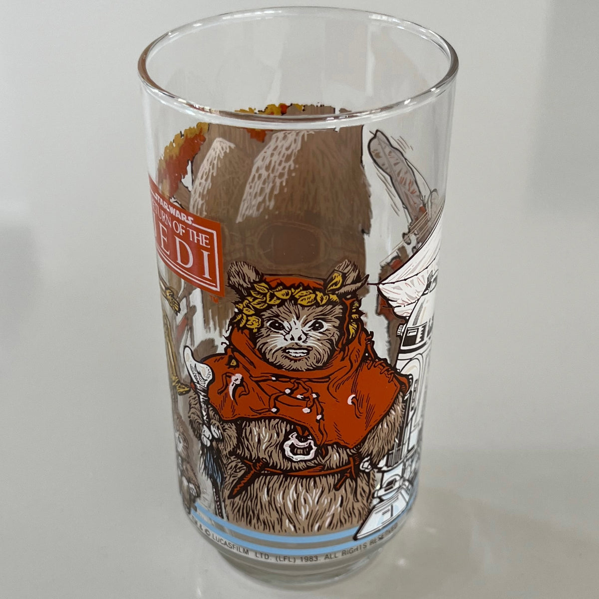 Vintage 1983 Burger King Return Of The Jedi Ewok village Collectible Drinking Glass