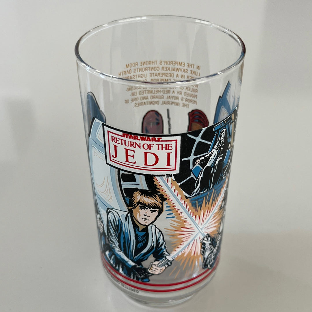 Vintage 1983 Burger King Return Of The Jedi Luke and Darth Vader Battle Collectible Drinking Glass