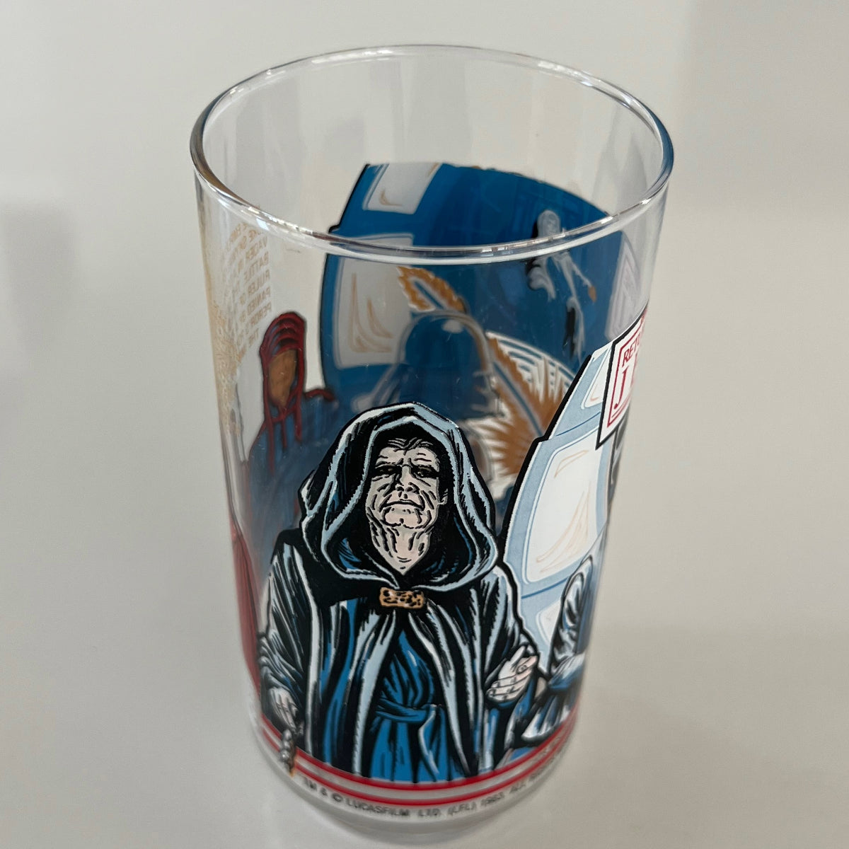 Vintage 1983 Burger King Return Of The Jedi Luke and Darth Vader Battle Collectible Drinking Glass