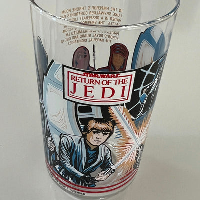 Vintage 1983 Burger King Return Of The Jedi Luke and Darth Vader Battle Collectible Drinking Glass