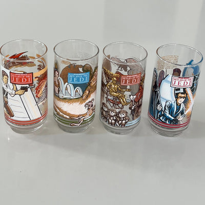 Vintage 1983 Burger King Return Of The Jedi Collectible Drinking Glass set