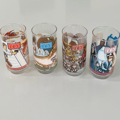 Vintage 1983 Burger King Return Of The Jedi Collectible Drinking Glass set