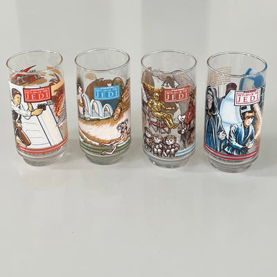 Vintage 1983 Burger King Return Of The Jedi Collectible Drinking Glass set