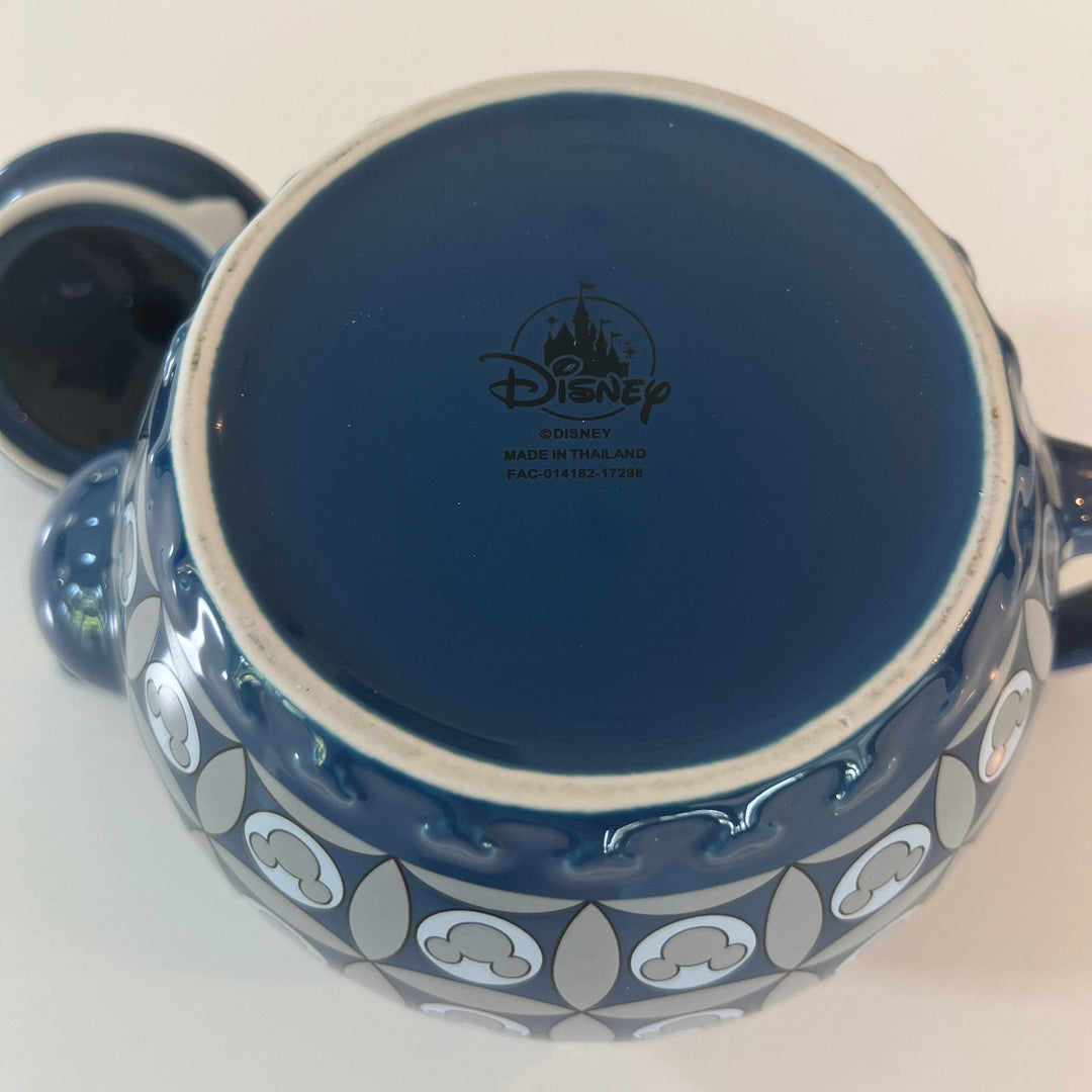 VTG Disney Ceramic navy blue with silver accent Mickey head.