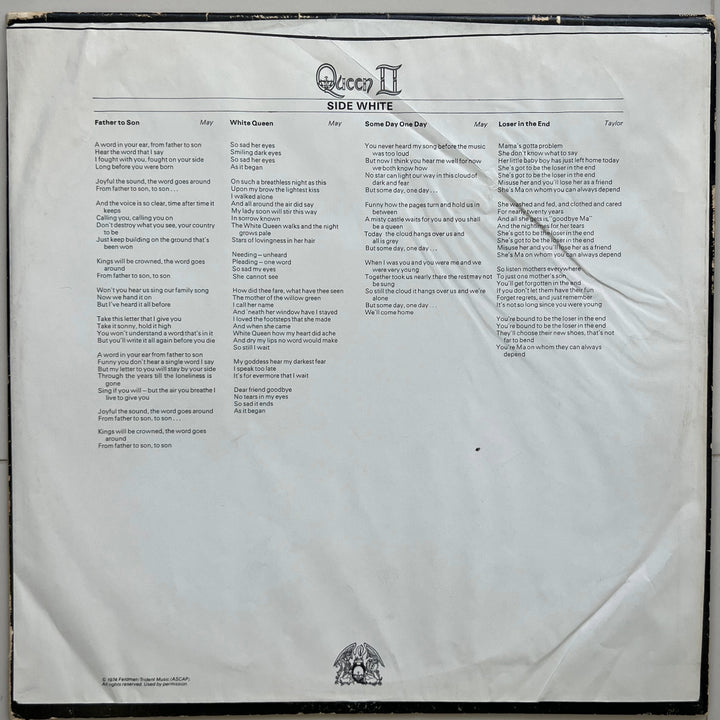 Vintage 1974 Queen II Original VTG Vinyl Album Gatefold EKS-75082