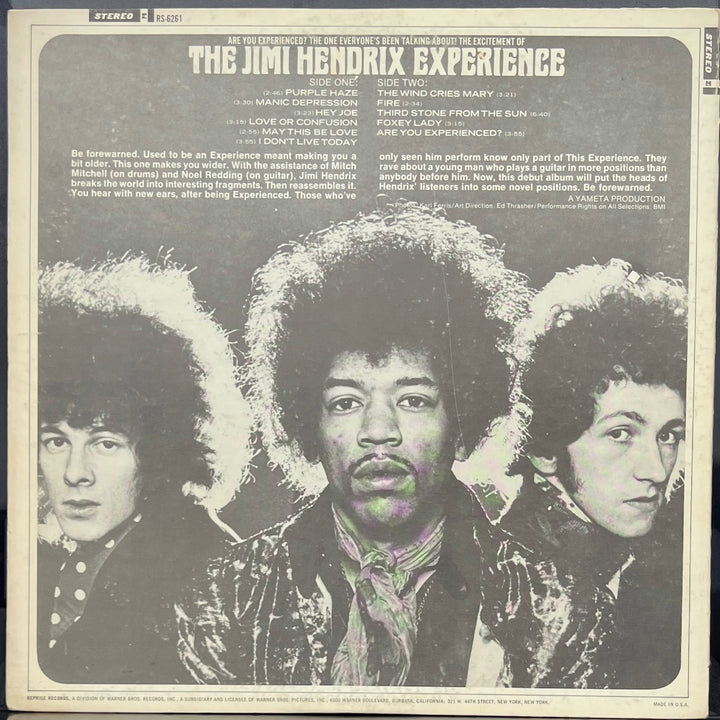 Vintage 1968 The Jimi Hendrix Experience Are You Experienced Vinyl Album RS6261