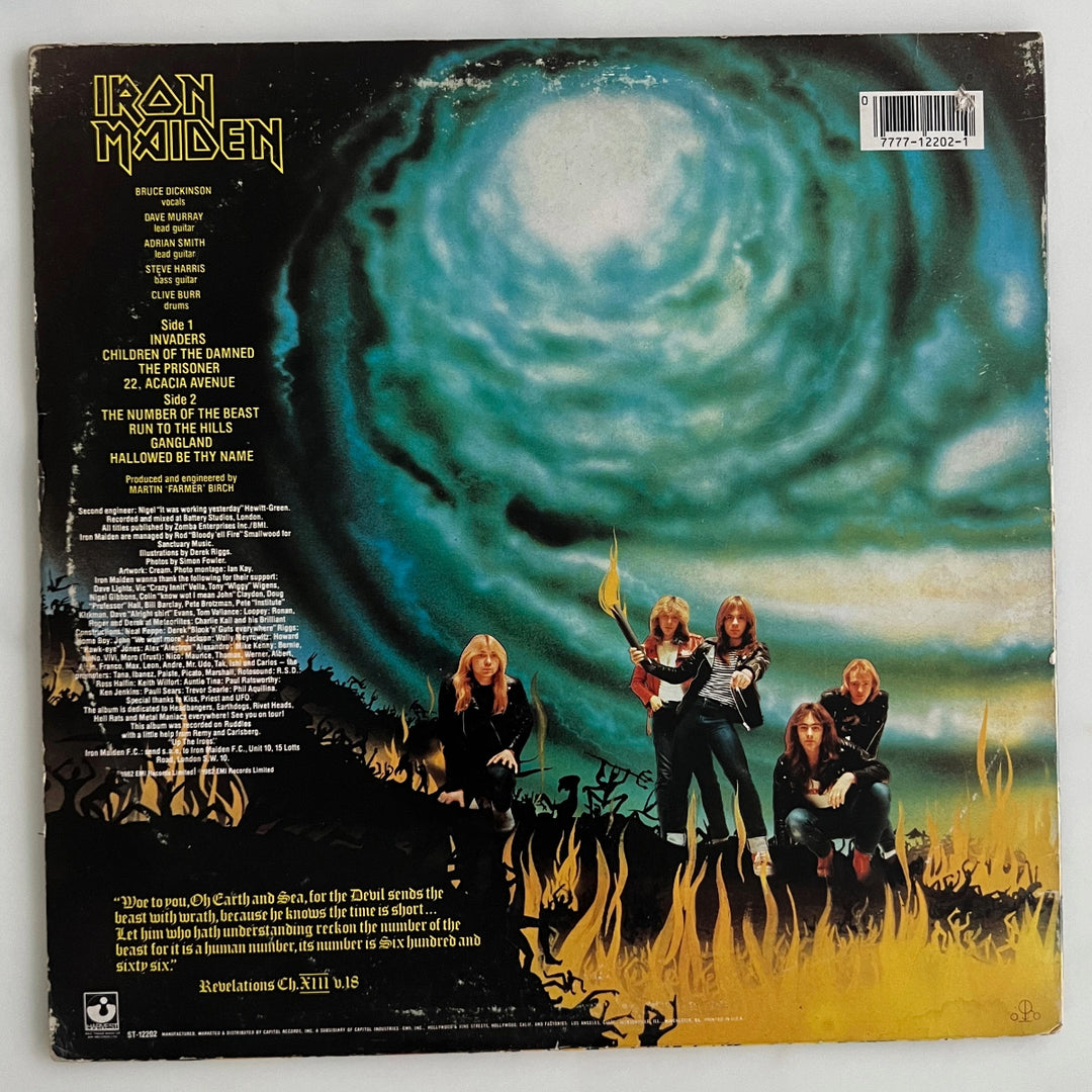 Vintage OG 1982 Iron Maiden The Number Of The Beast Vinyl LP Album ST 12202