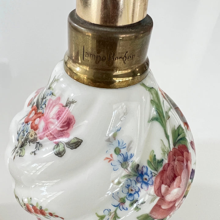 Vintage Porcelain De Paris Floral Lampe Berger Oil Fragrance Made in France
