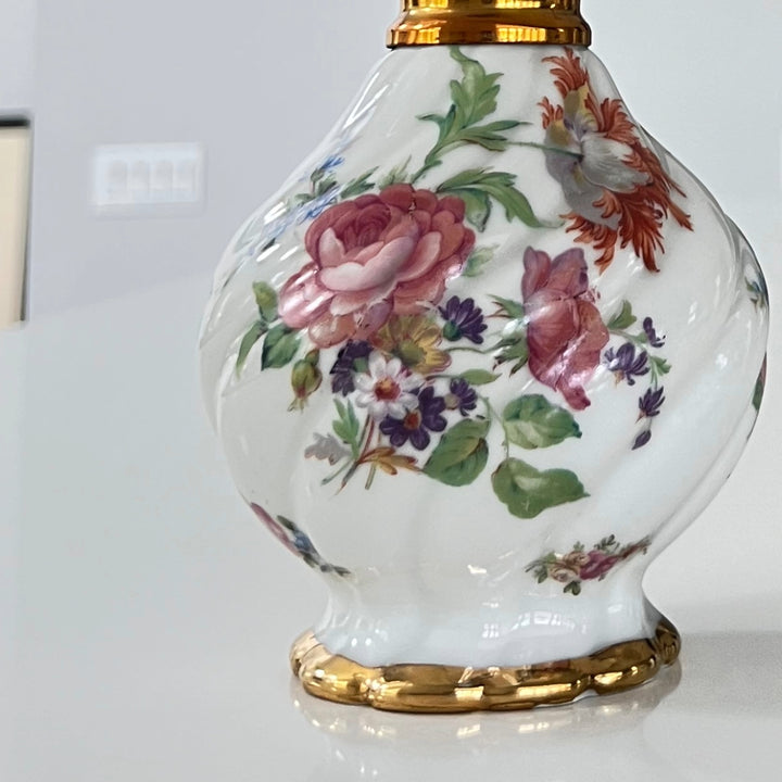 Vintage Porcelain De Paris Floral Lampe Berger Oil Fragrance Made in France