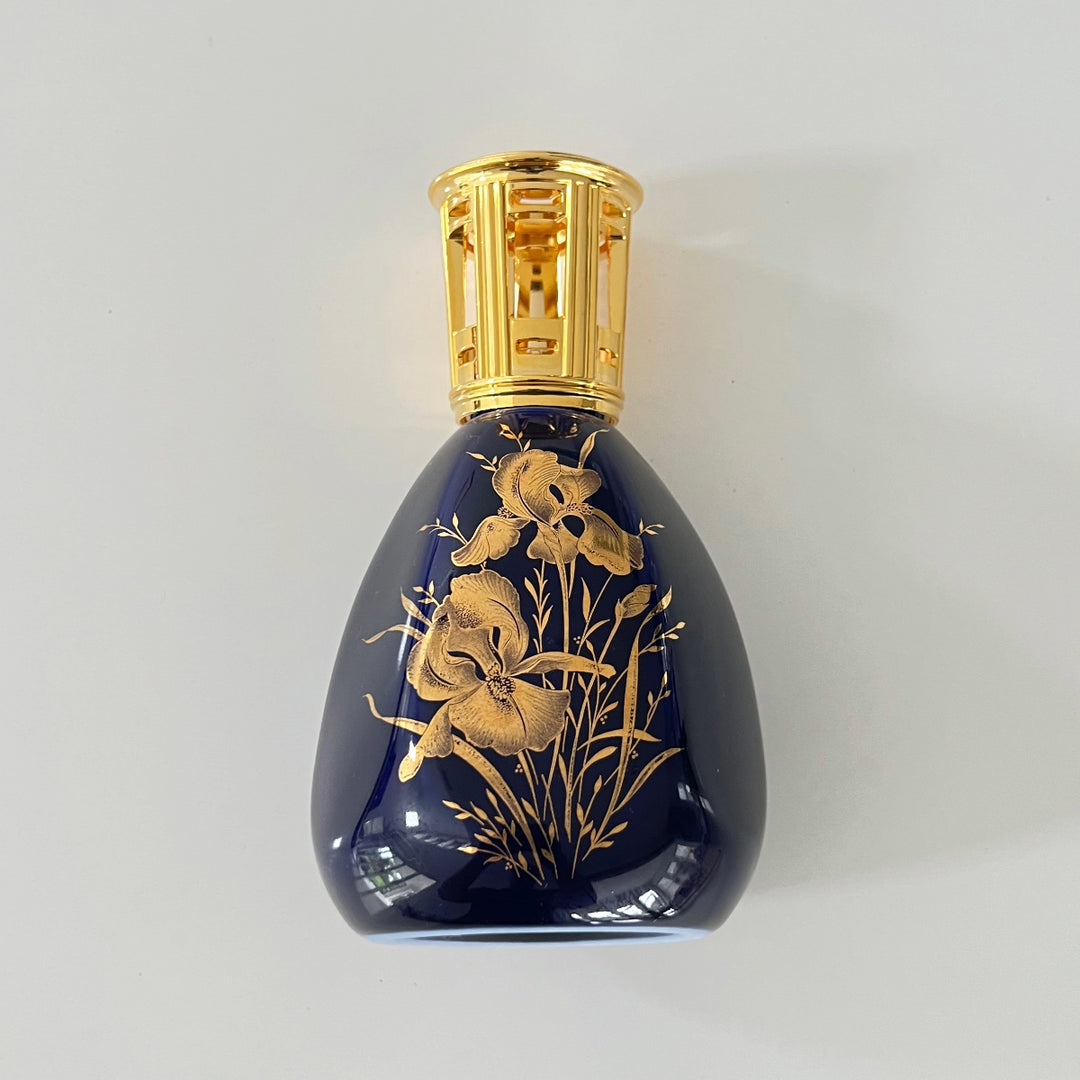Vintage Artoria Limoges Cobalt Blue and Gold Pocelain Decor Main Lampe Berger Oil Fragrance Made in France