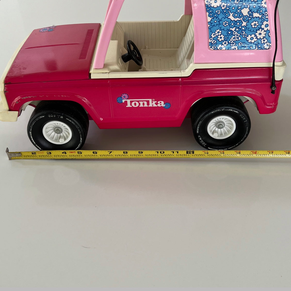 Vintage 1970s Tonka Bronco Pink Floral Design Pressed Steel Toy Car