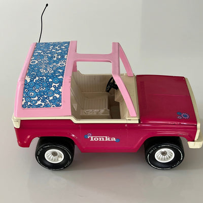 Vintage 1970s Tonka Bronco Pink Floral Design Pressed Steel Toy Car