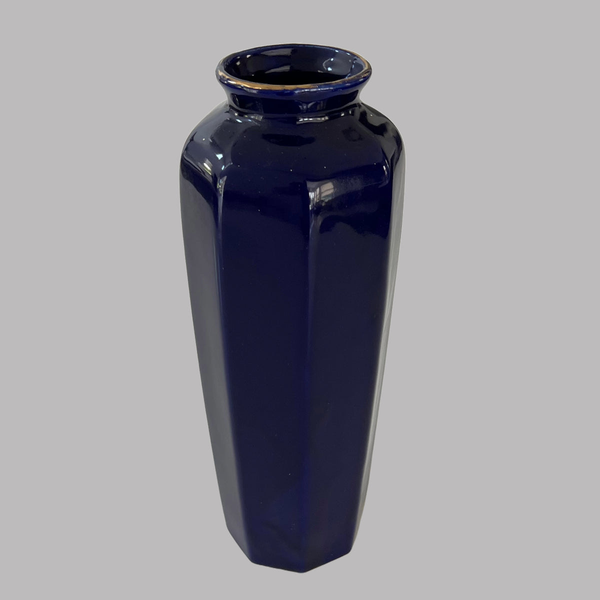 Vintage Cobalt Blue Japanese Peacock Vase Made in Japan