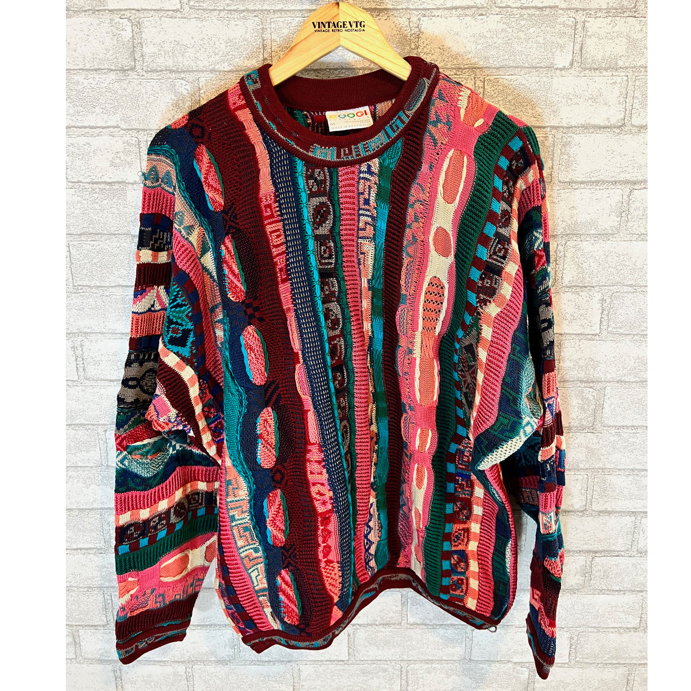Vintage COOGI cotton multi color sweater. Size M