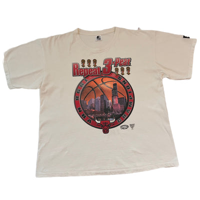 Vintage Chicago Bulls 98 Repeat 3-Peat NBA Basketball Starter T-Shirt. XL