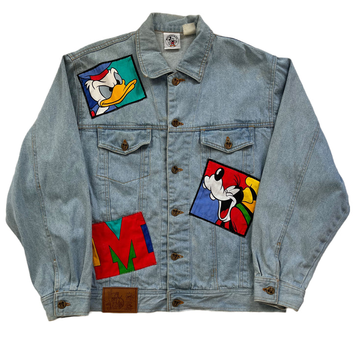 Rare vintage Mickey & Co Denim patch Jacket. Mickey, Donald and Goofy