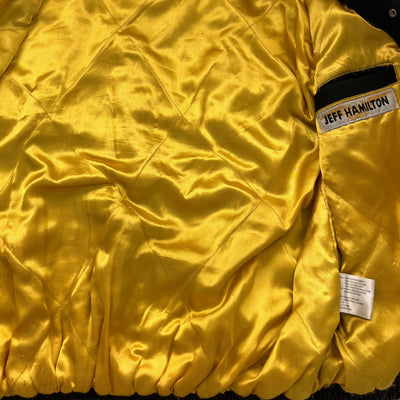 Vintage Jeff Hamilton, Rebook, NFL patch wool and leather jacket.