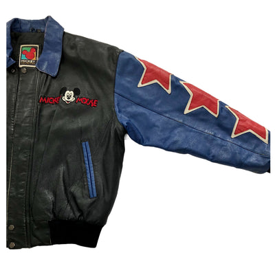 Vintage 90's Disney Mickey and friends leather jacket. Large