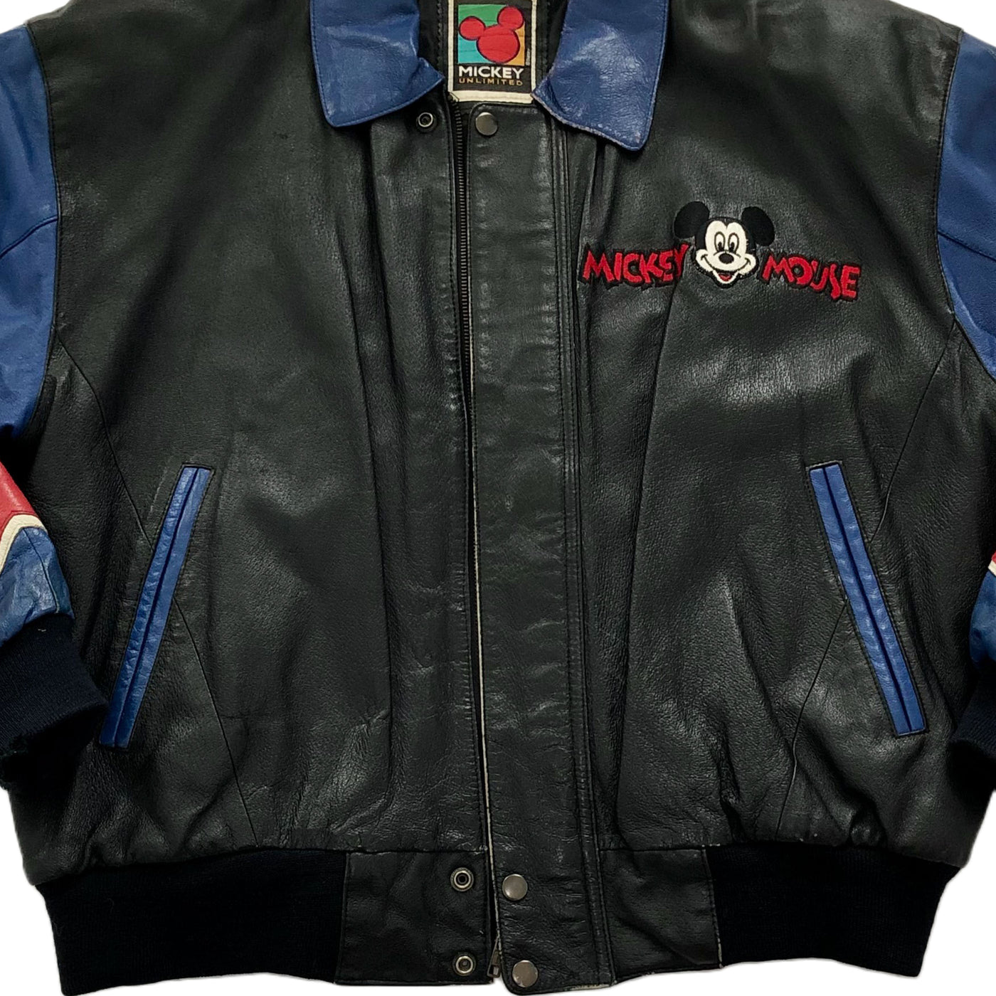 Vintage 90's Disney Mickey and friends leather jacket. Large
