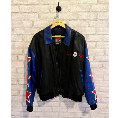 Vintage 90's Disney Mickey and friends leather jacket. Large