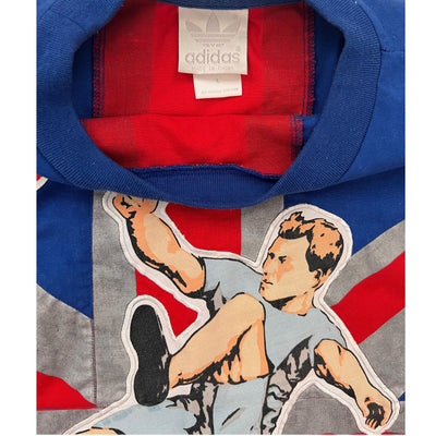 Rare Vintage 80s Adidas 1908 1948 London Olympics Men's Pullover sweatshirt. Blue and red. Large