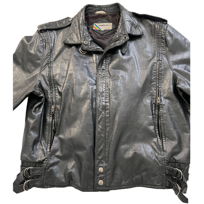 Vintage 80s Members Only Black Leather Jacket.