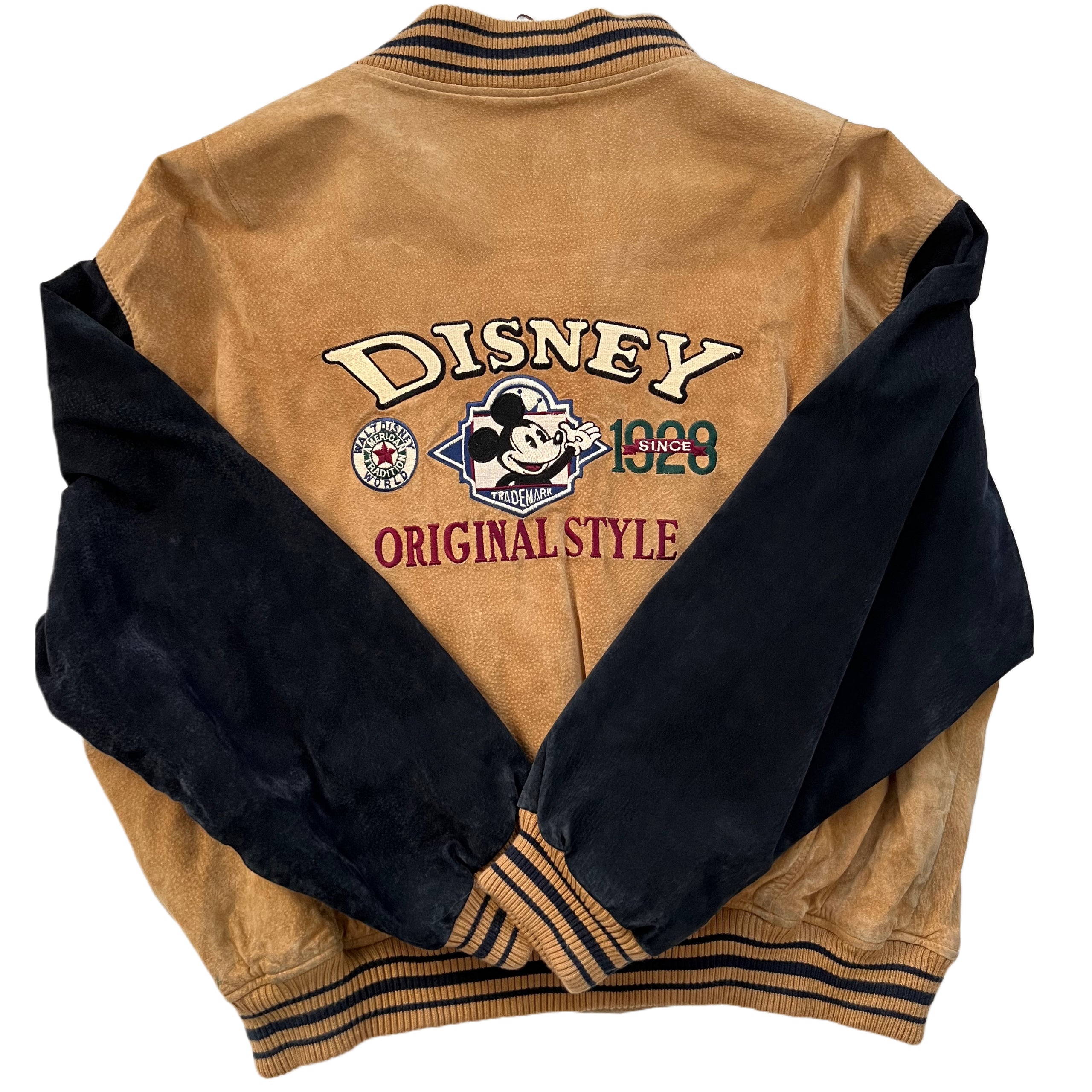 Vintage Disney Mickey Mouse 1928 Varsity Jacket suede leather.