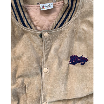 Vintage Disney Mickey Mouse 1928 Varsity Jacket  suede leather.