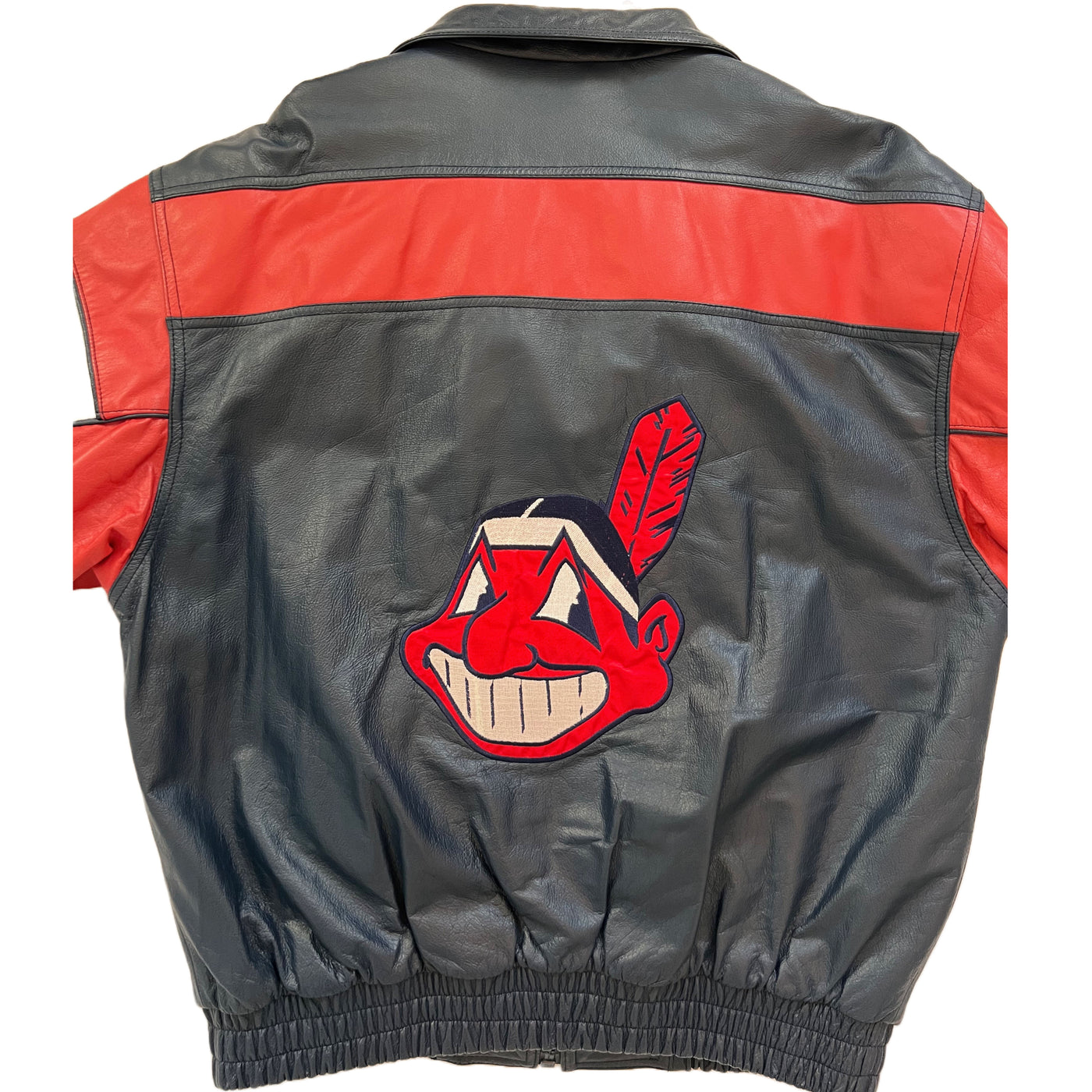 Vintage Blue Wilsons Pro Player Leather Cleveland Indians Jacket. Large