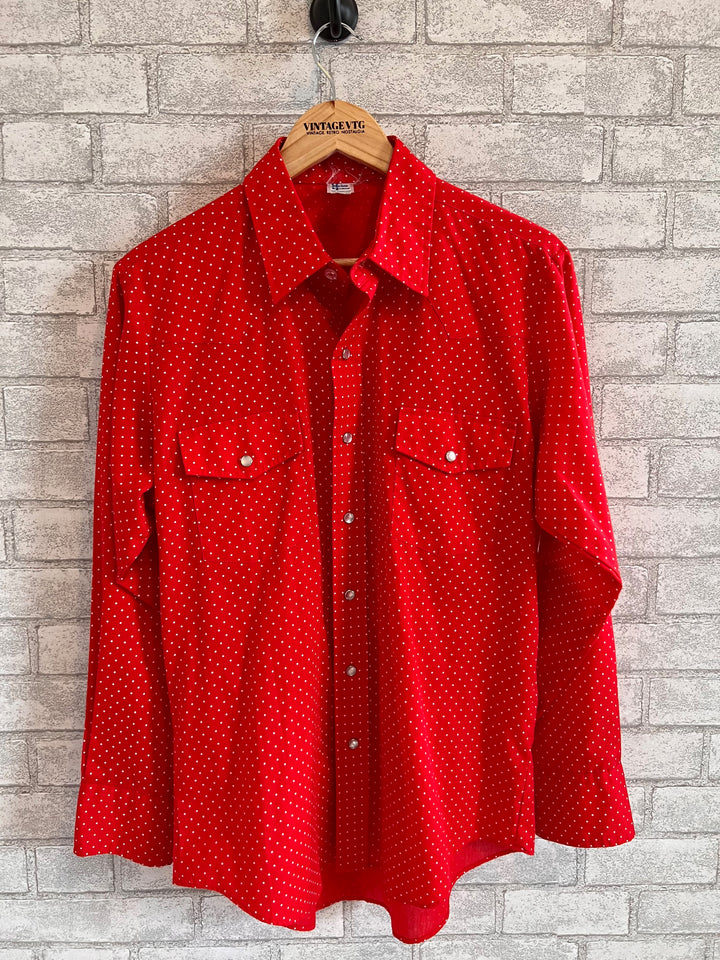 Vintage 70's Red Malco Modes Button Up Shirt