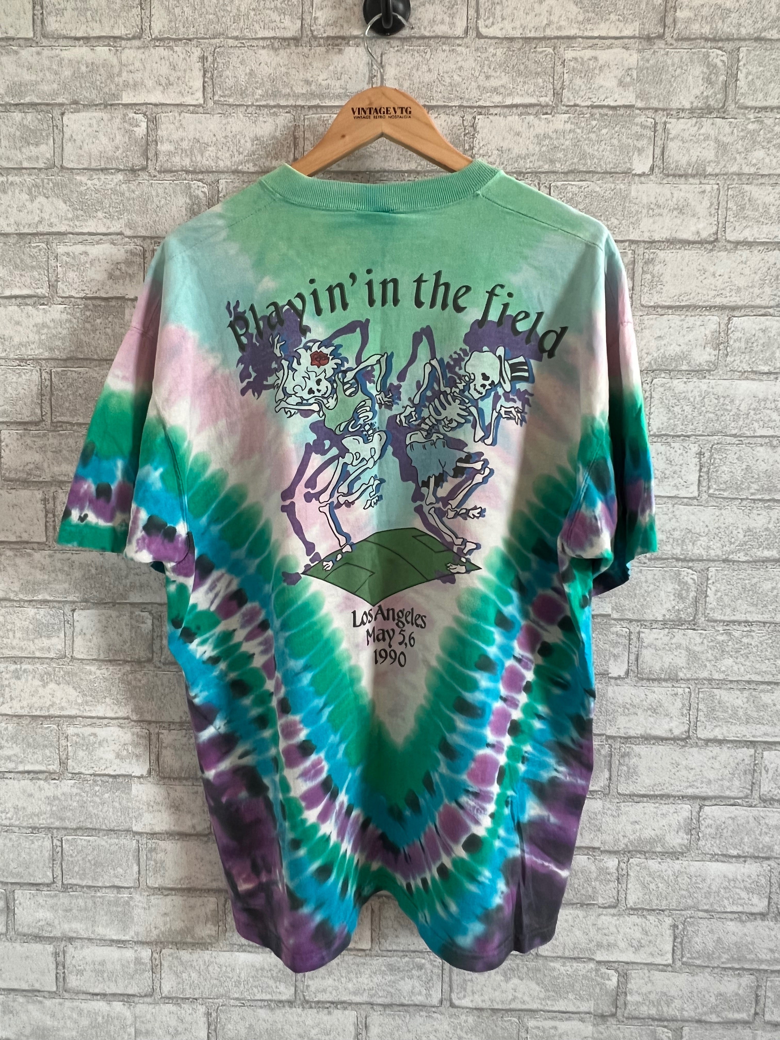 Vintage 1990 Grateful Dead Playing in The Field Los Angeles Tour T