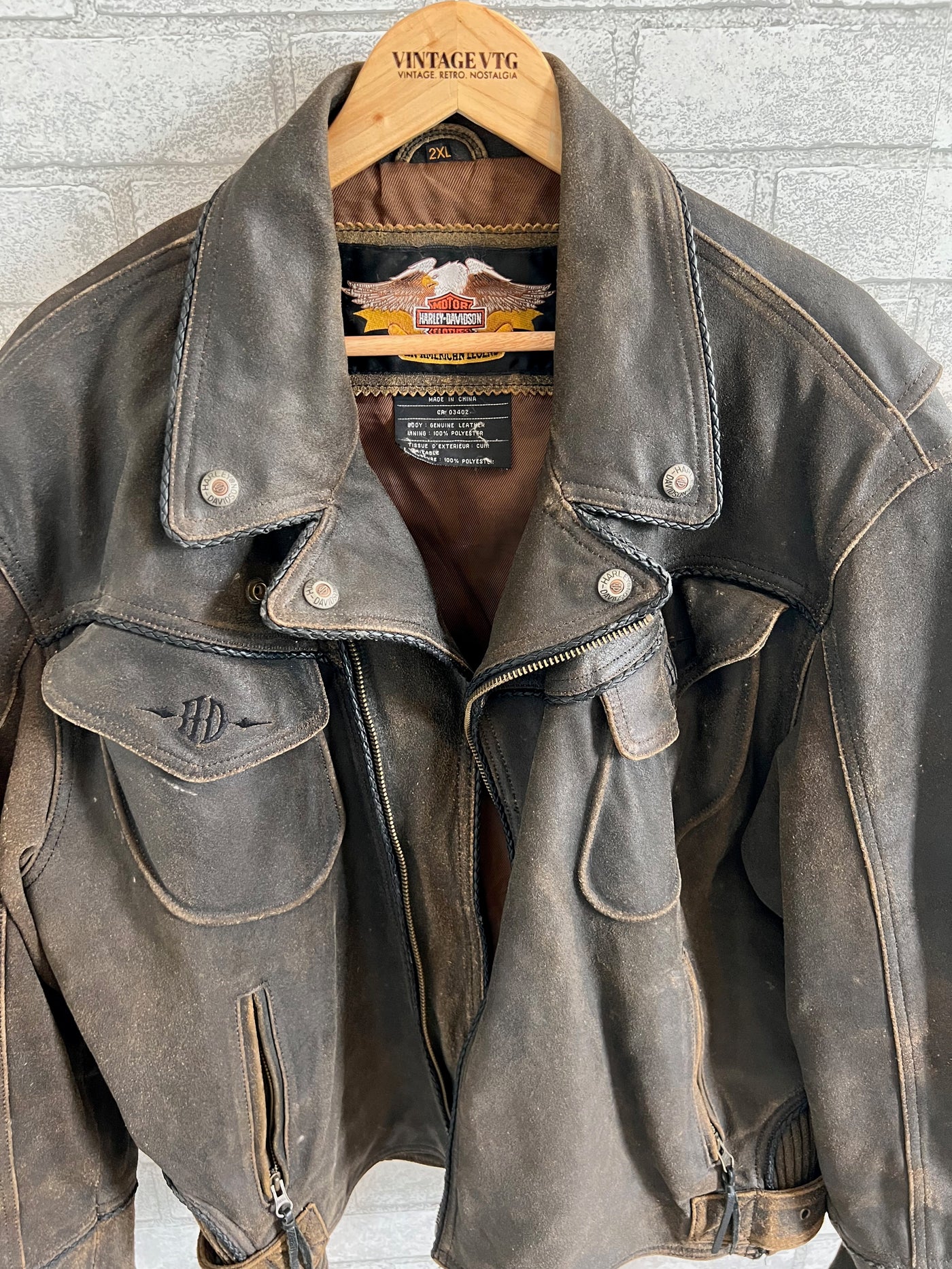 Rare Vintage Harley Davidson Billings Leather Jacket.