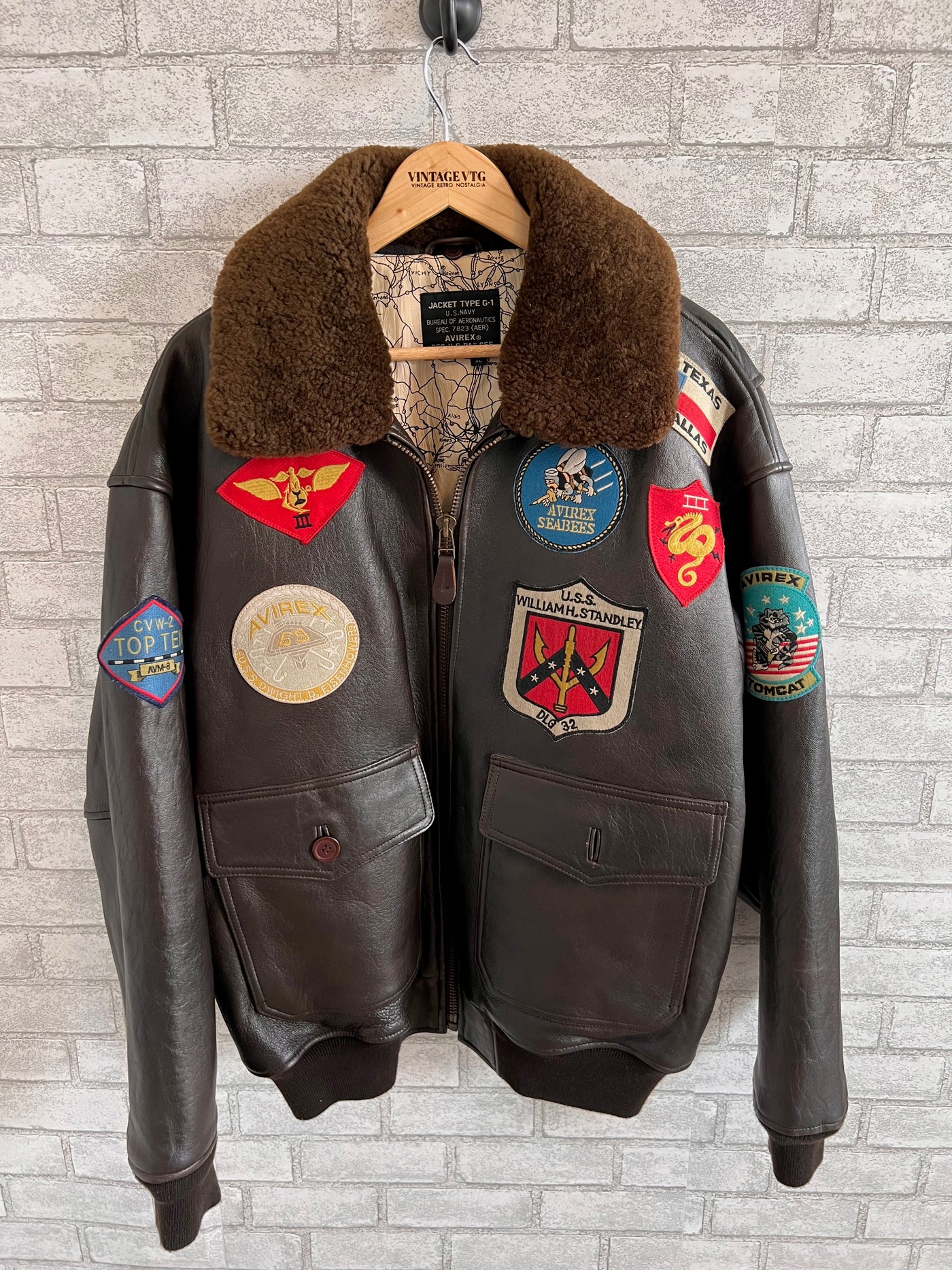 Vintage Avirex Pilot Jacket Type G-1 Top Gun Leather Bomber Jacket. XL ...