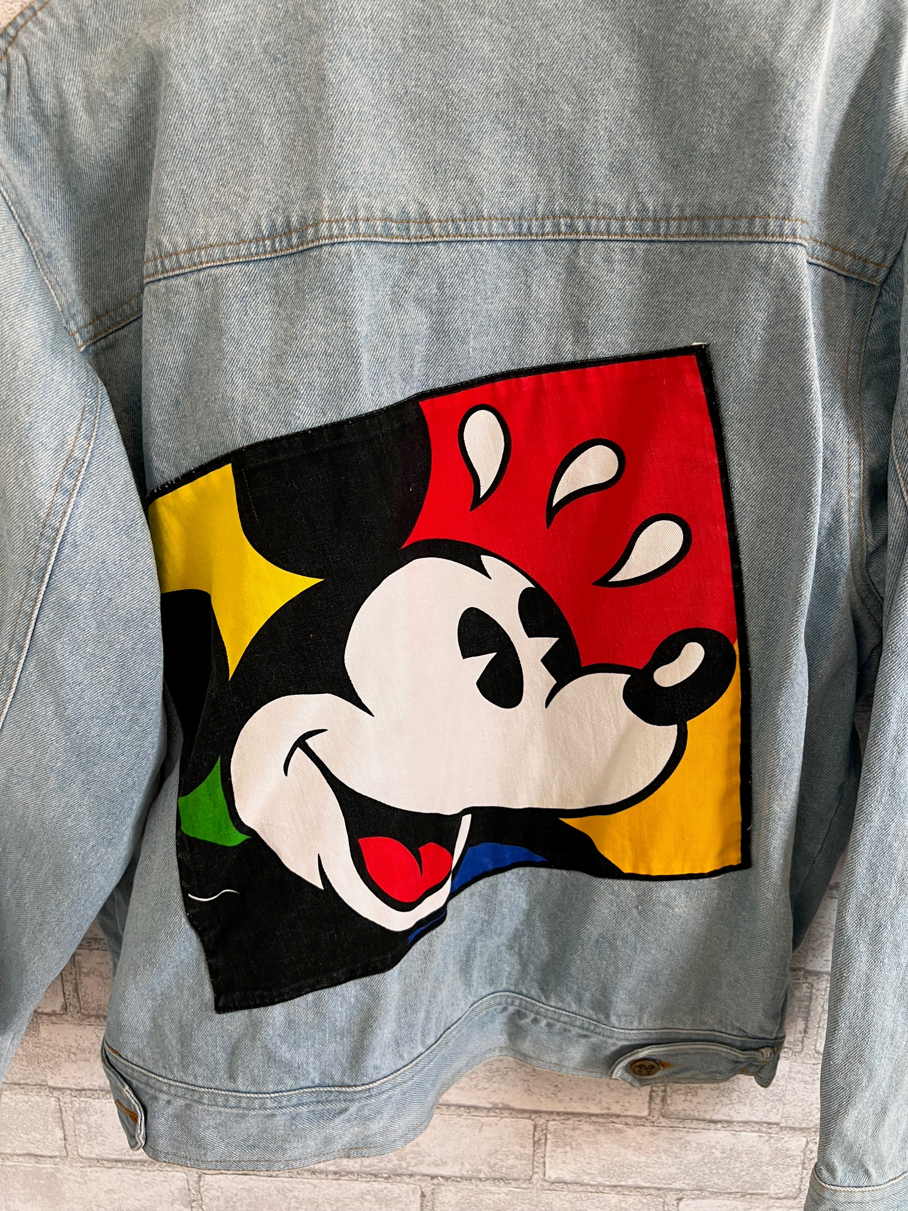 Rare vintage Mickey & Co Denim patch Jacket. Mickey, Donald and 