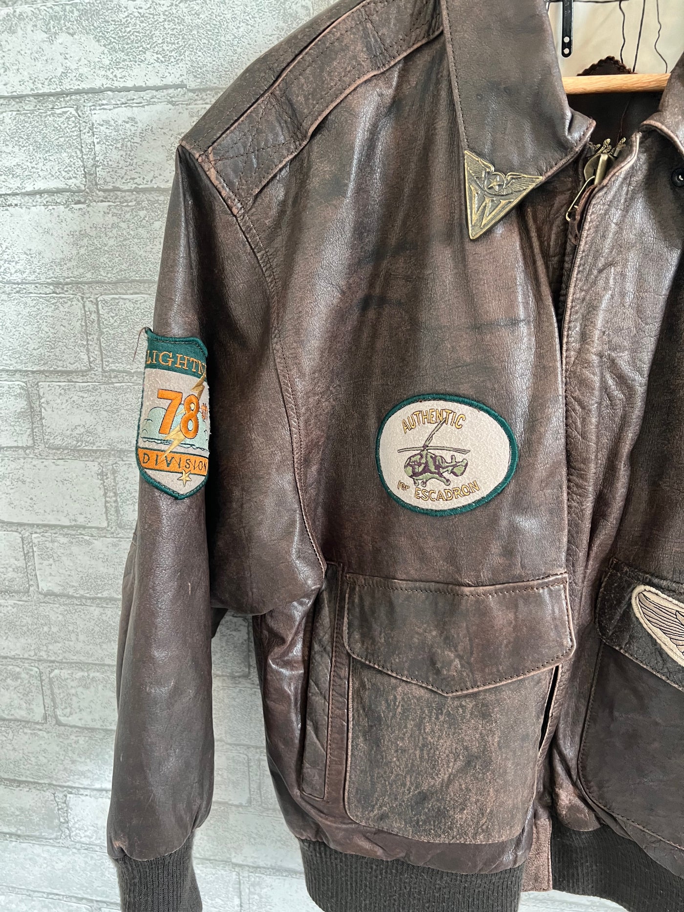 Vintage Learsi International Leather Pilot Bomber Jacket