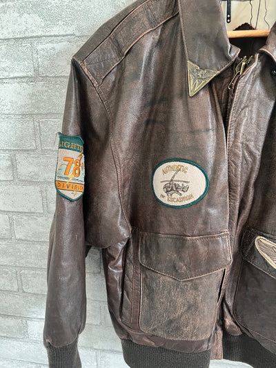 Vintage Learsi International Leather Pilot Bomber Jacket
