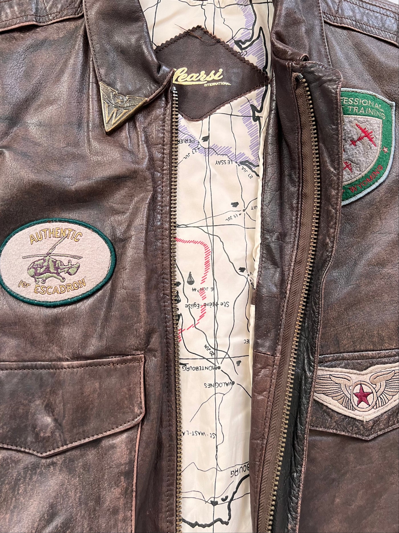 Vintage Learsi International Leather Pilot Bomber Jacket