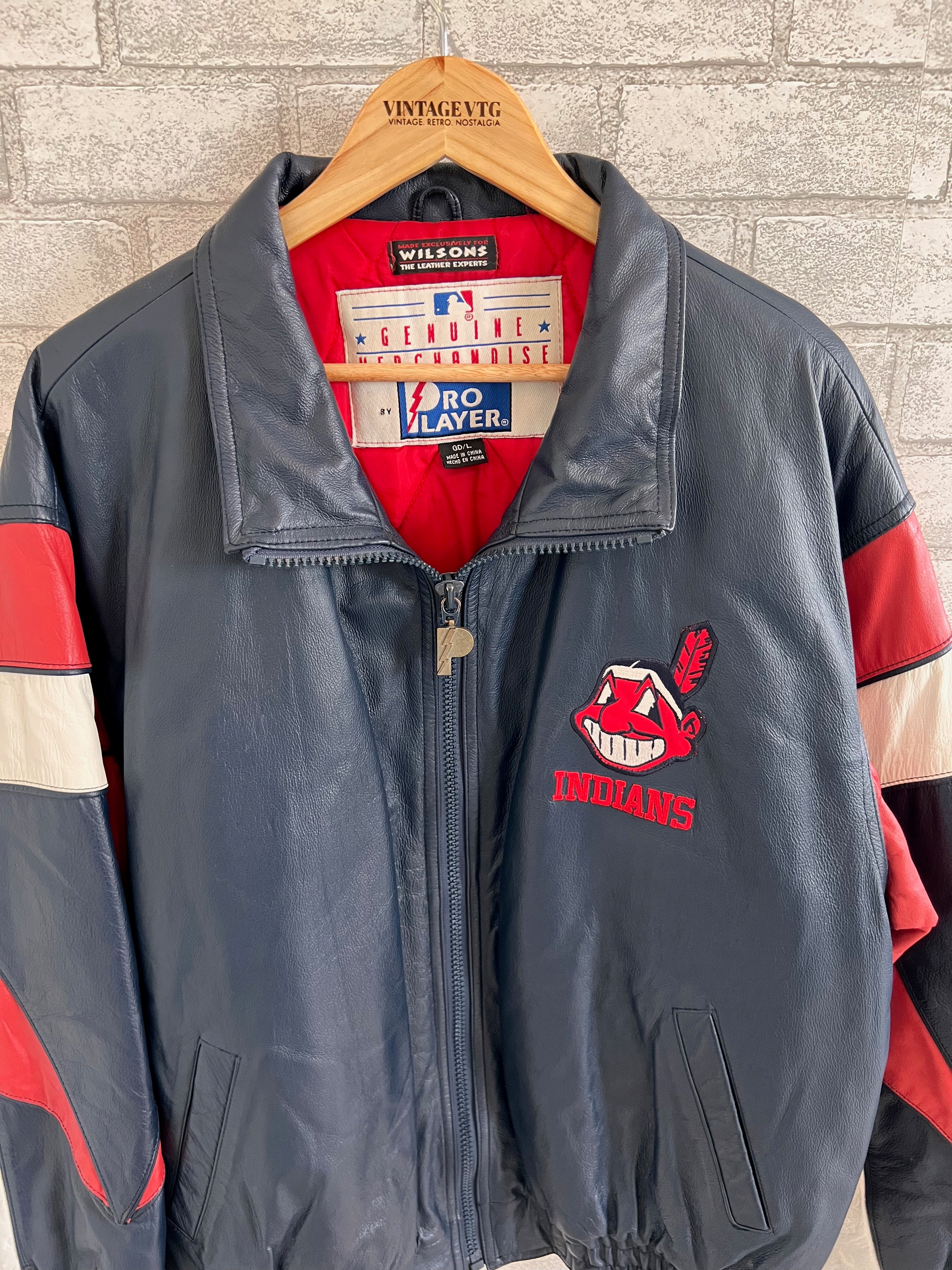 Vintage top Cleveland Indians leather jacket