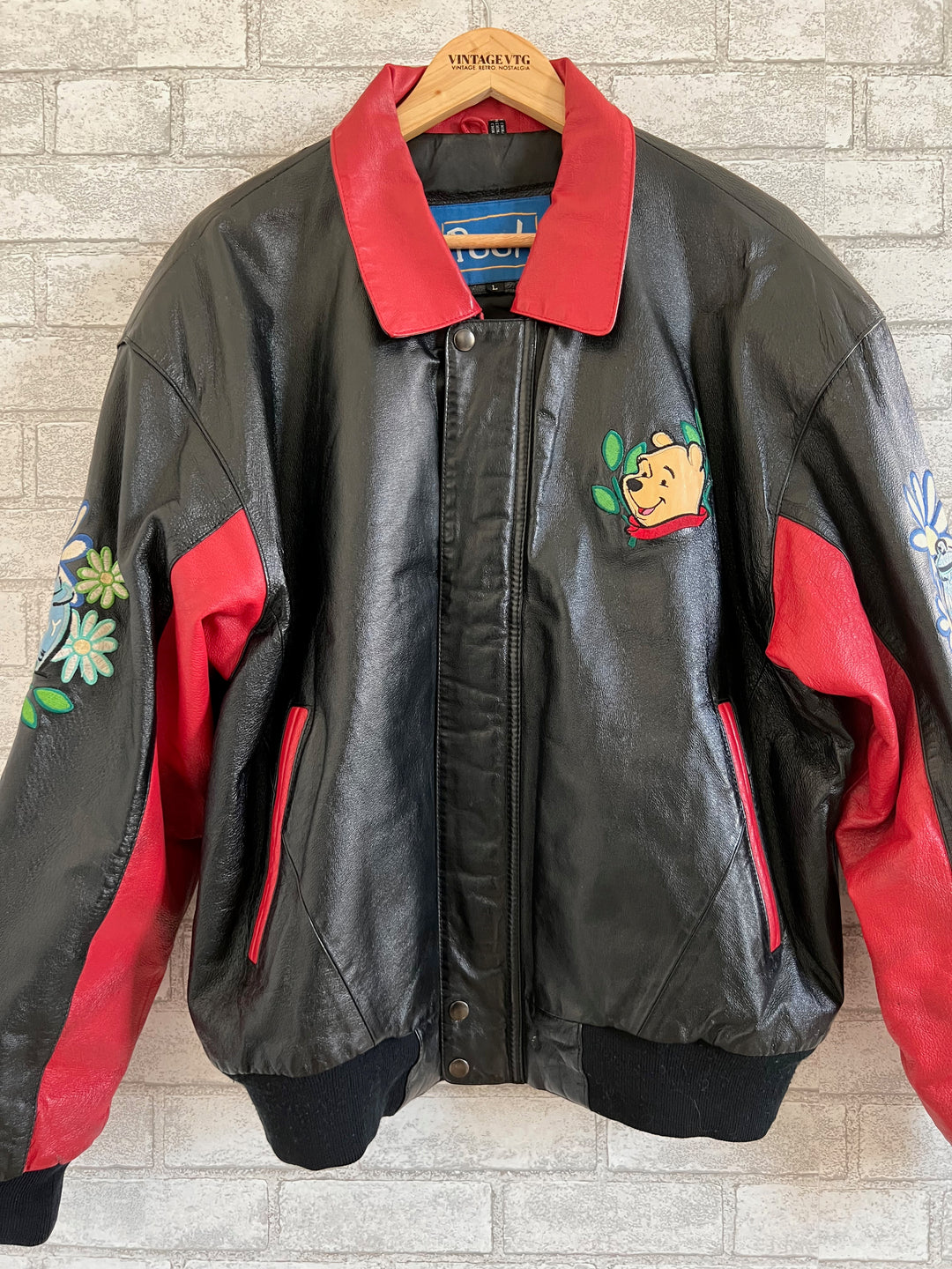 Vintage Disney Pooh Leather Jacket. Large