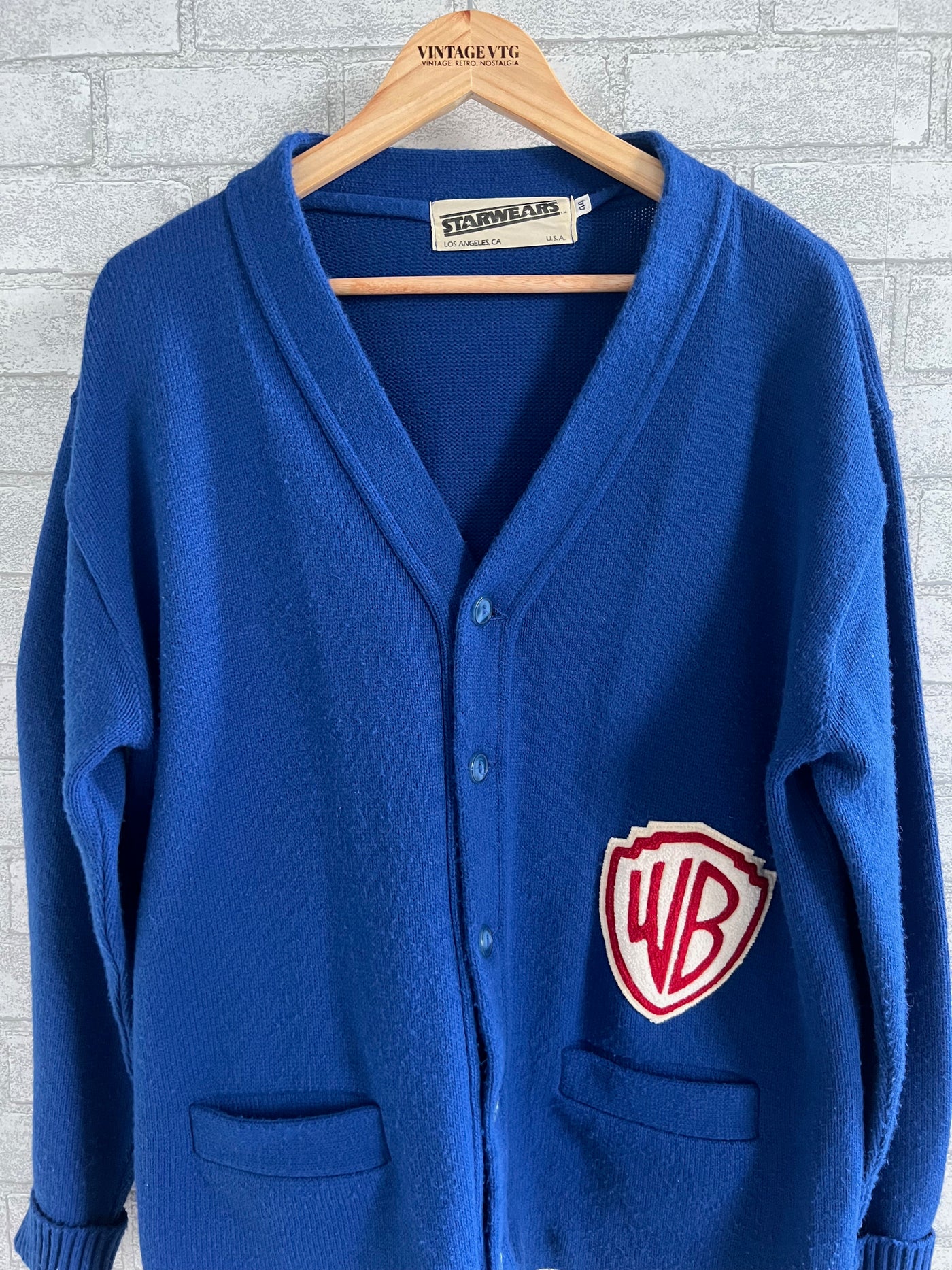 Vintage WB Cardigan sweater. Blue
