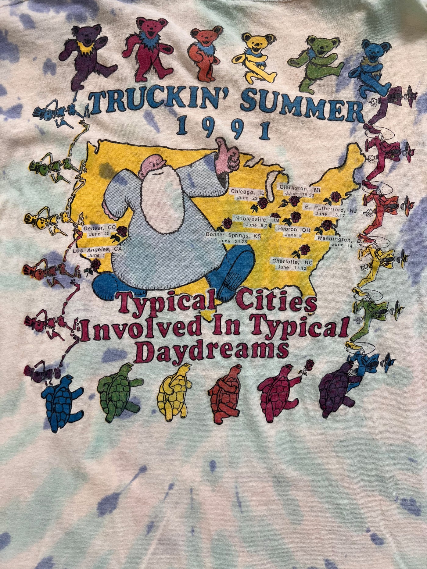 Vintage Grateful Dead 1991 Truckin Summer Tour Shirt. XL