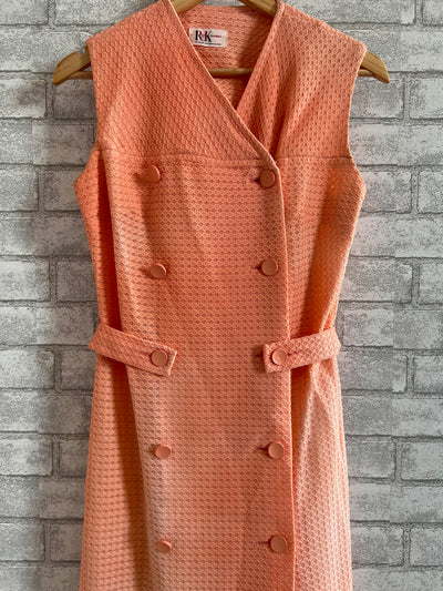 Vintage R&K Originals Double breasted Peach Dress