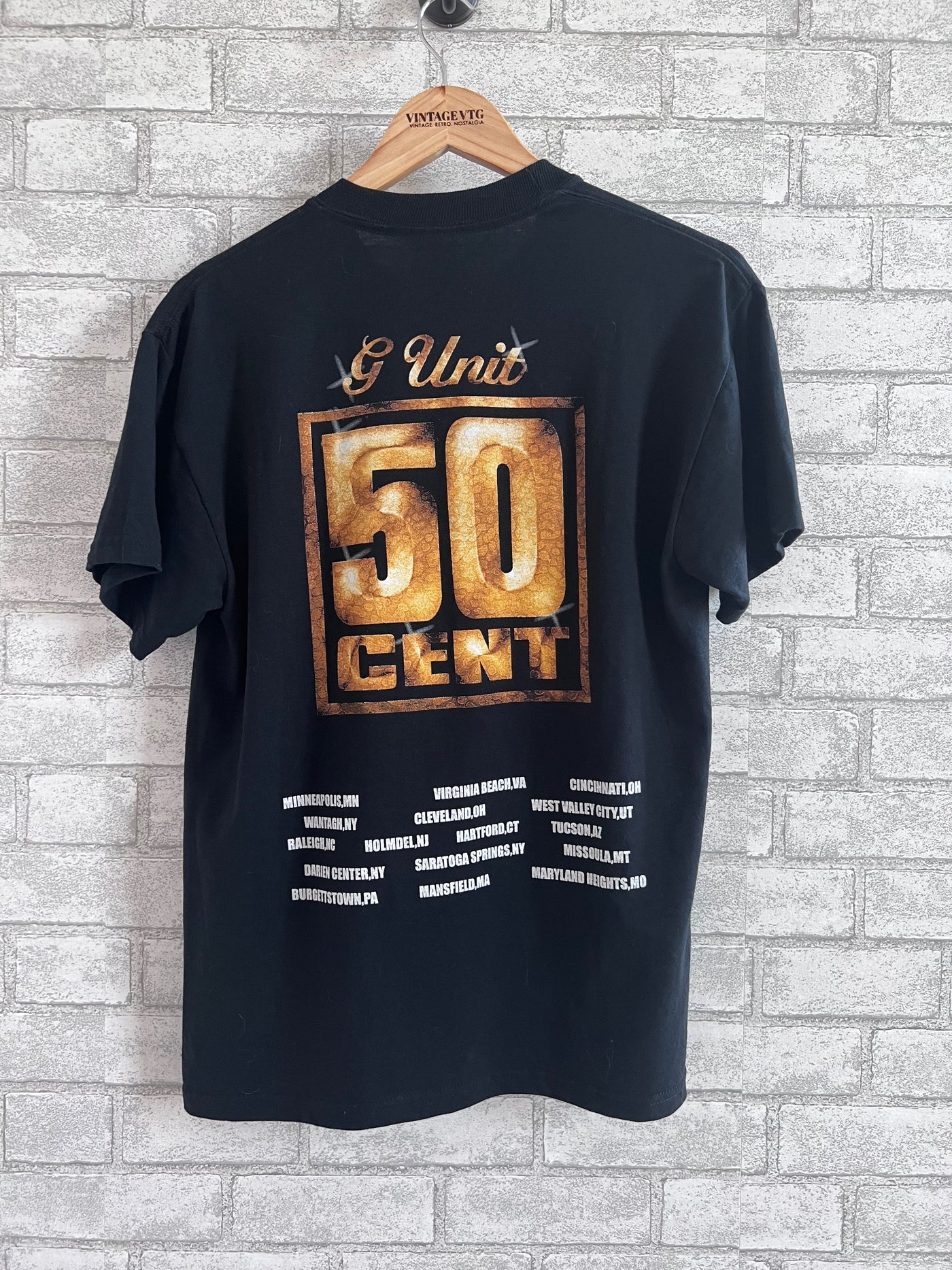Rare Vintage early 00s 50 Cent G Unit Tour Black T-Shirt. Medium