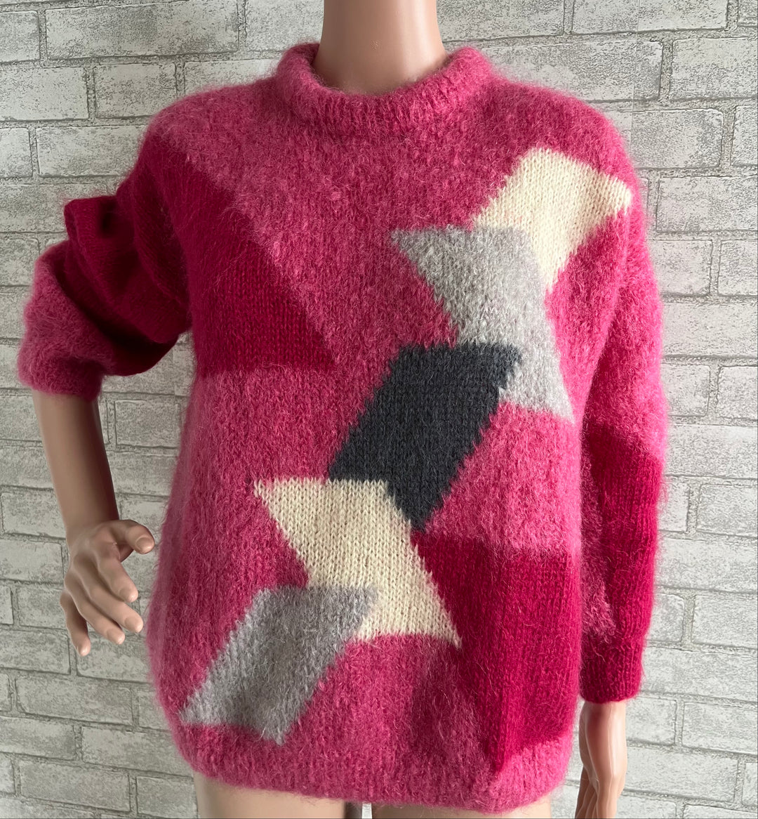Vintage Red and Pink Sweater.