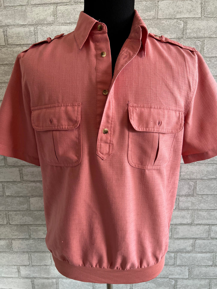 Vintage John Blair Polo Salmon Shirt.