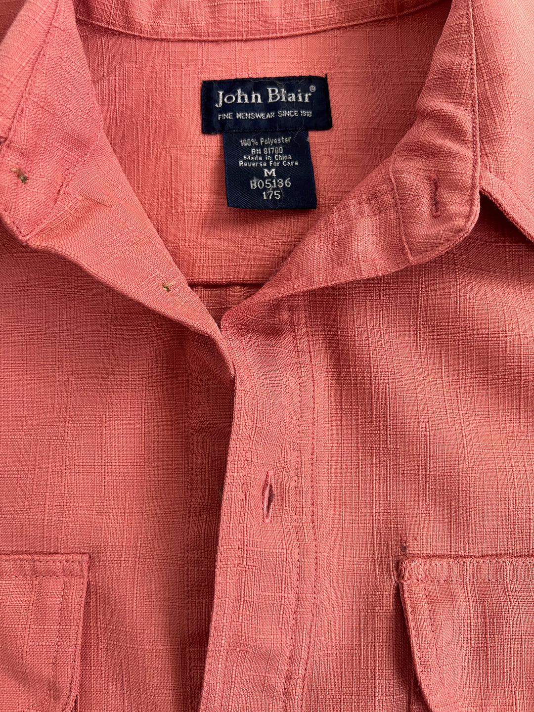 Vintage John Blair Polo Salmon Shirt.