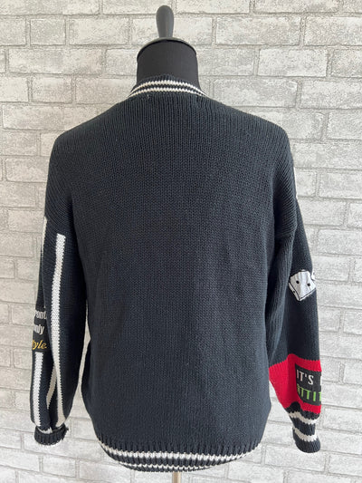 Rare Vintage Chalk Line Black Cardigan sweater