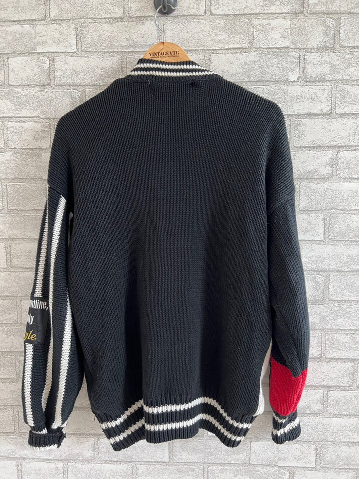 Rare Vintage Chalk Line Black Cardigan sweater